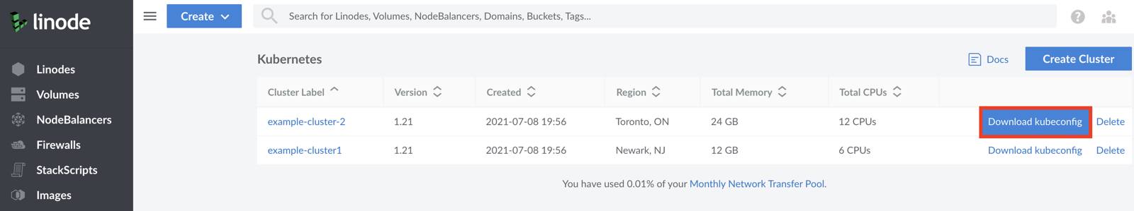 Download your cluster’s kubeconfig