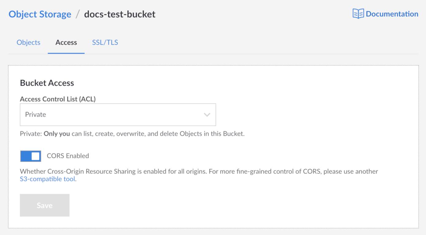 Object Storage Bucket Access Page Object Storage Bucket Access Page